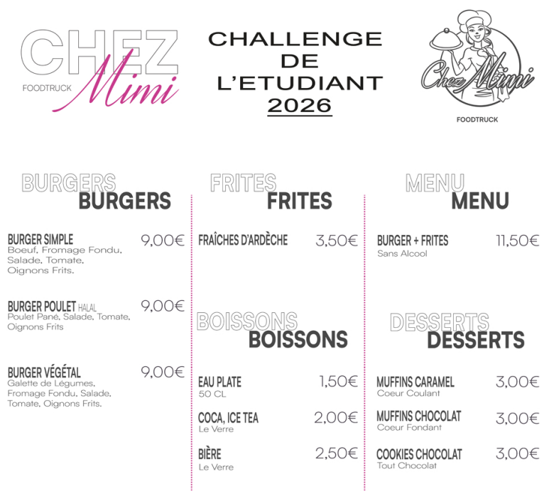 Menu Chez Mimi
